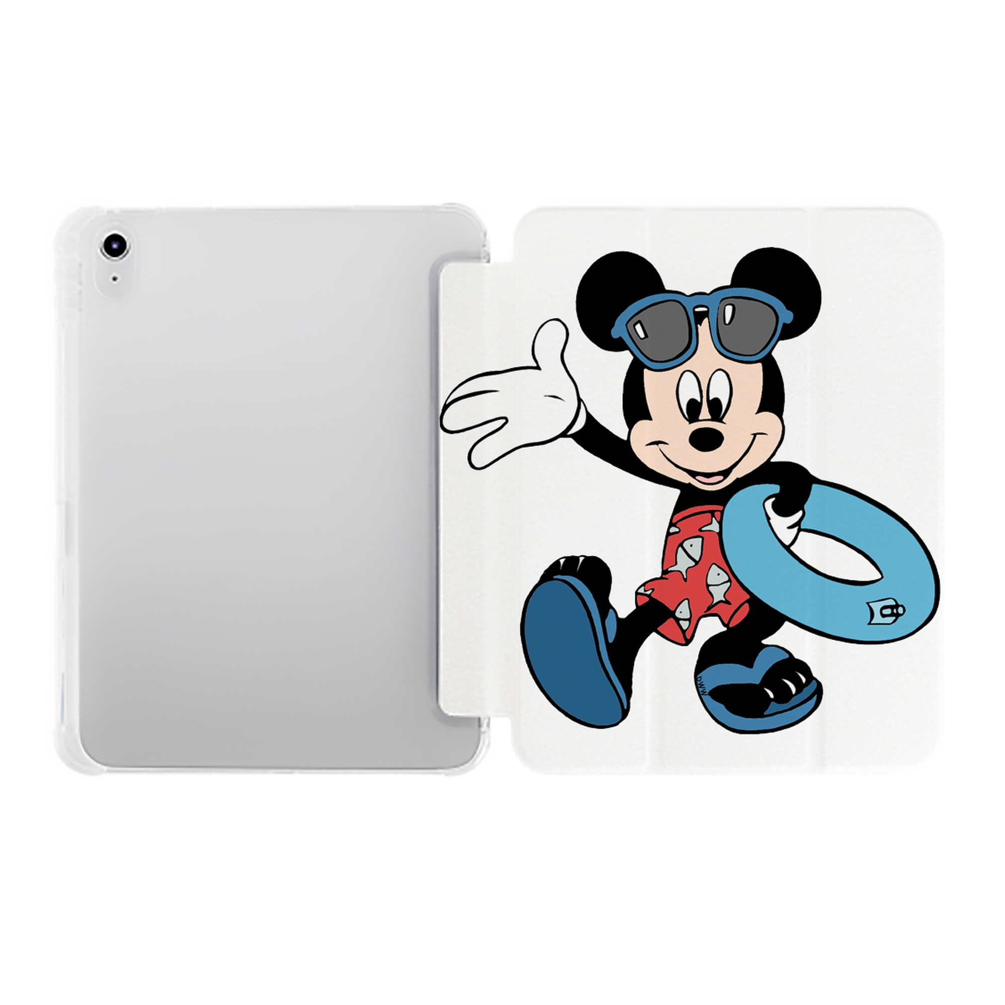 （画像用） ミッキーマウス Mickey Mouse IPad ケース ペン収納付き 三つ折りスタンド PUレザー×シリコン 対応機種9.5/10.5/10.9インチ